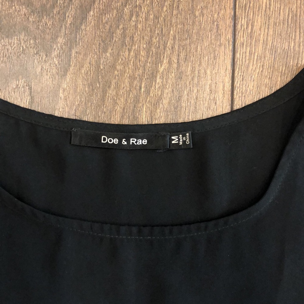 Doe and Rae Black Patterned Dress Size M - Picture 3 of 5